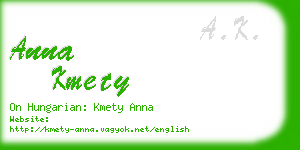 anna kmety business card